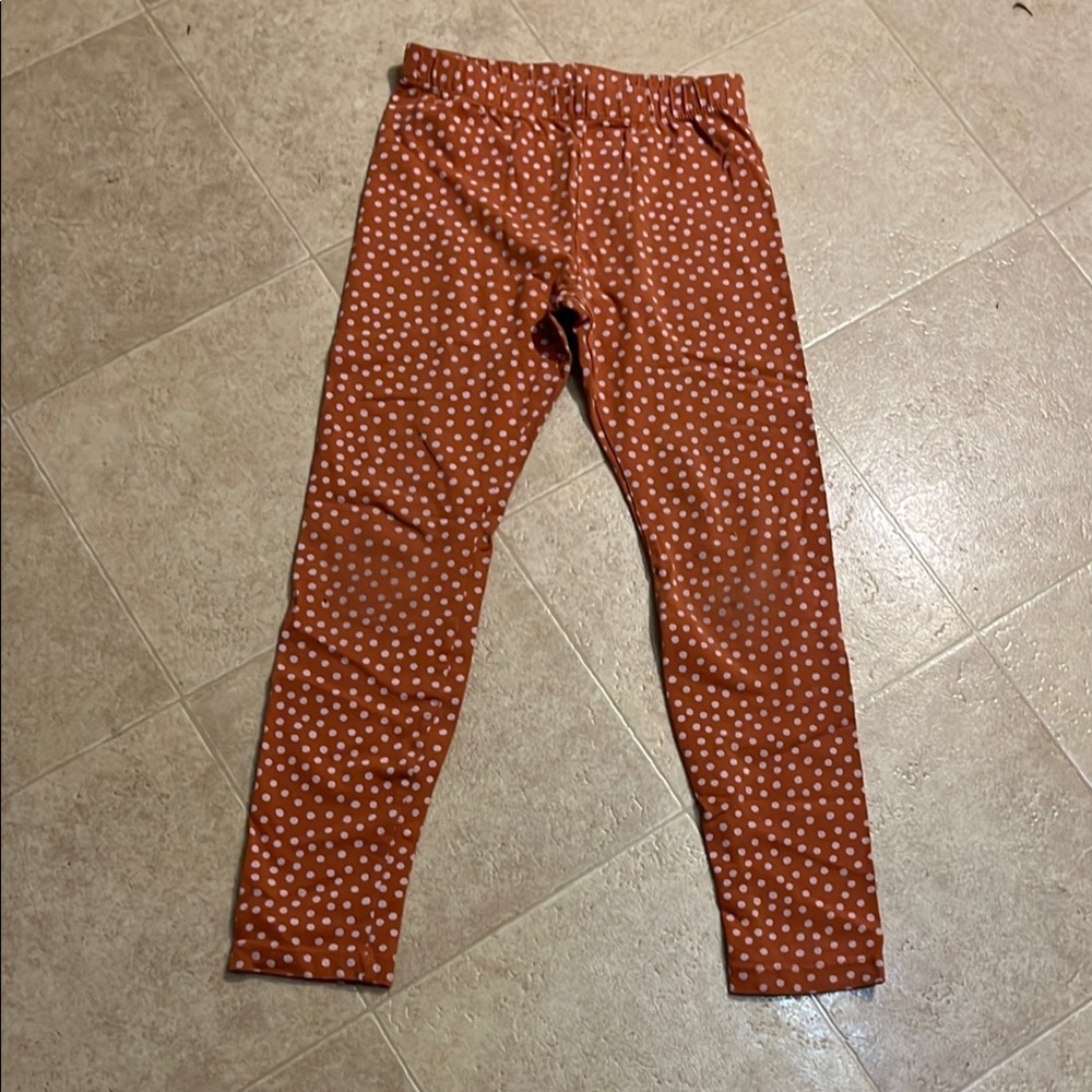 Polka Dot Kids Leggings - Brown